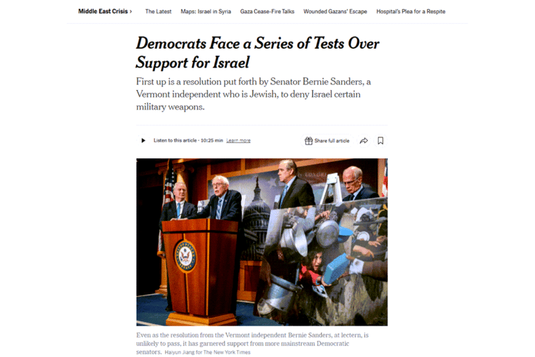 Democrats Face a Series of Tests Over Support for Israel
